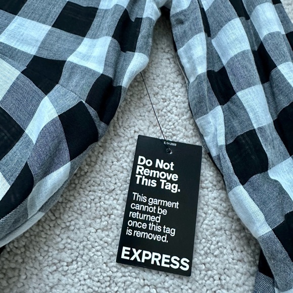 Express - White & Black Plaid Checkered Dress - Size: XS - NWT - Picture 6 of 10